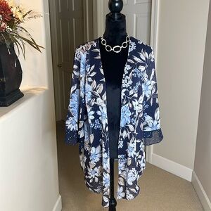 Vintage Alfred Paquette Floral Print Kimono